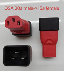 QSA 20 Amp Male To 15 Amp Female IEC Power Cord Adapter